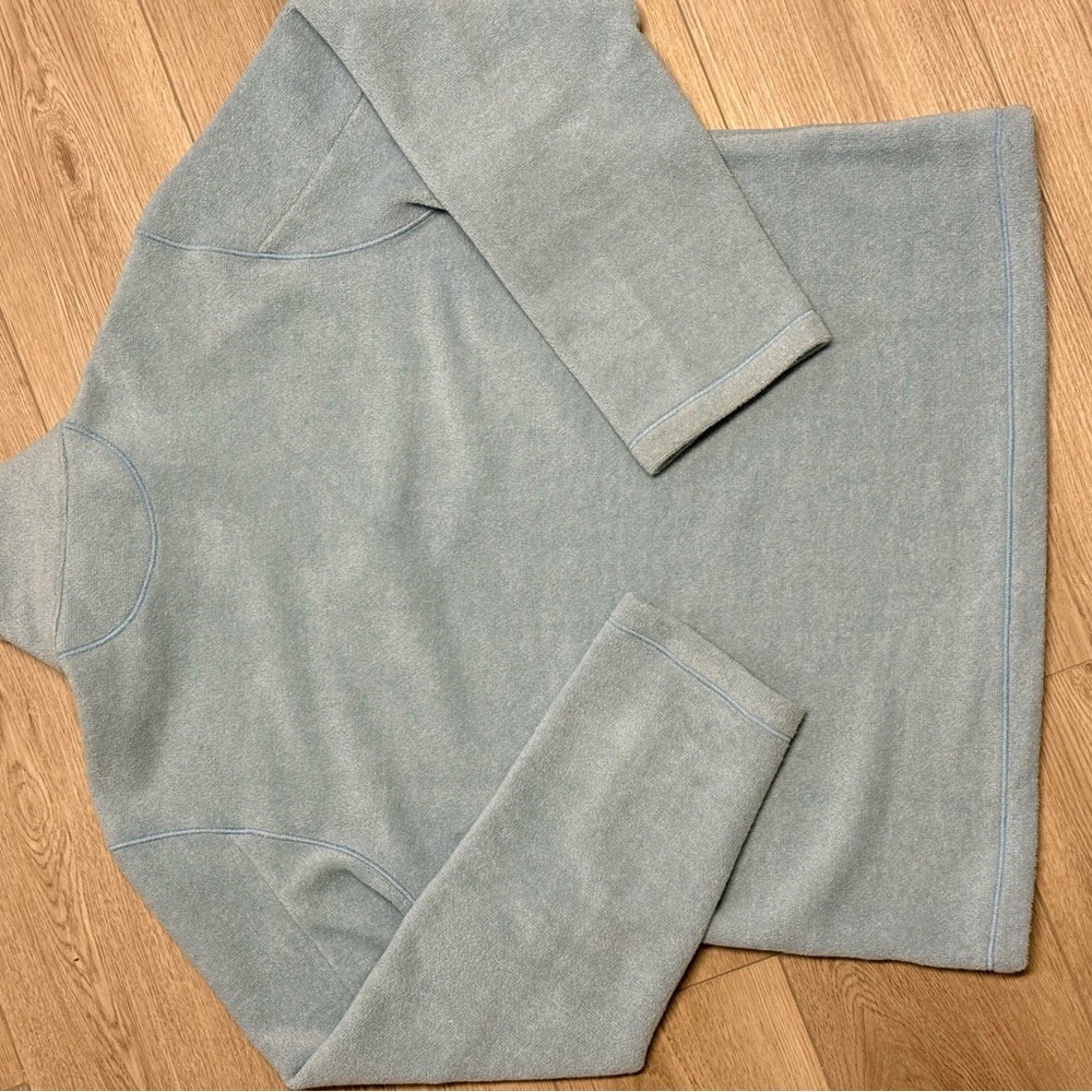 Vintage ICEJEANS BY ICEBERG Light Blue CozyFleece 1/4 Zipper Made in Italy sz.L - Picture 7 of 8